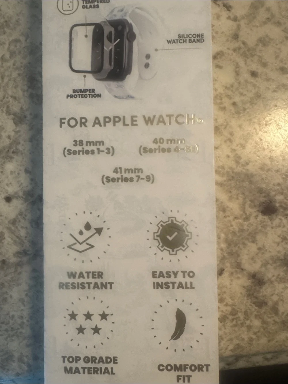 New Poppy 2-in-1 White and Blue Floral Apple Watch Band & Bumper